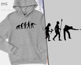 Evolution Of Pool Hoodie, Snooker Shirt, 8 Ball Pool, Pool Player Gift, Cue Sports Hooded Jumper, Unisex