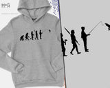 Fishing evolution Hoodie, Fisherman Gift, Fisherman Hoody, fishing gifts for men, Fathers Day Gift, Hoodie for dad, gift for dad