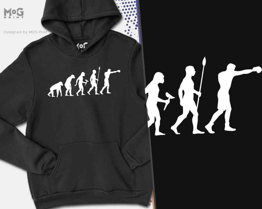 Boxing Evolution Hoodie, Funny Boxing Shirt, Fighter Gift, Gift for Boxer, Boxing Lover, Boxing Gifts, GYM Training Shirt for him