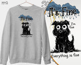 Funny Sad Dog Sweatshirt, I'm fine Everything Is Fine Stressed Doggy Puppy, Cute Dog Lover Pet Owner Gift, Animal Dog Men Women Jumper