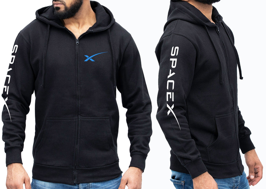 Spacex logo zip hoodie, spacex clothing, spacex jumper, astronomy gift, astrophysics, mars, elon musk, Unisex jacket sizes s-2xl