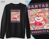 Santa's Favourite Ho Sweatshirt Funny Xmas Gift Christmas Naughty Santa Joke Womens Xmas Funny Christmas Dirty Santa Graphic Sweater