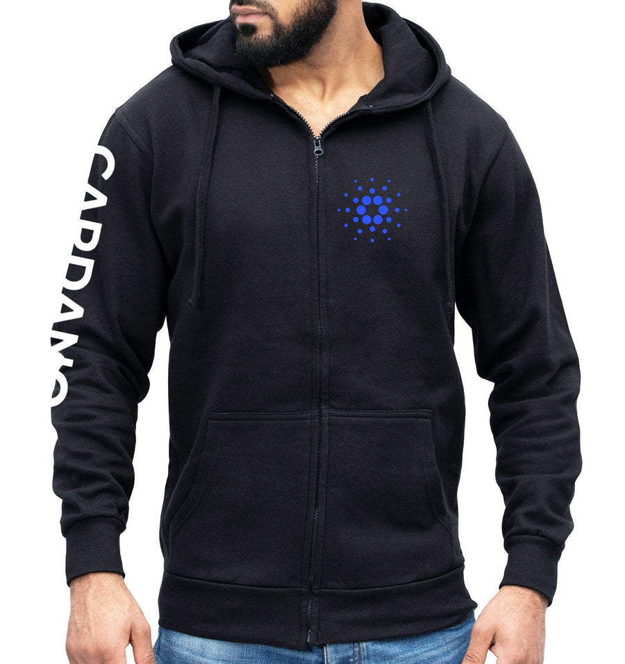 Cardano Logo ZIP Hoodie, ADA Coin Cryptocurrency Gift, Gift for Trader - Investor - Miner, Crypto Gift Jumper, Unisex Sizes S - 2XL