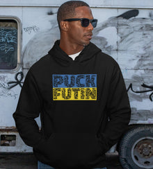 PUCK FUTIN Ukraine Hoodie, Rude Putin Joke Meme, Ukrainian Flag Hoody Russia War Support Love Peace UKRAINE Jumper for Men Women