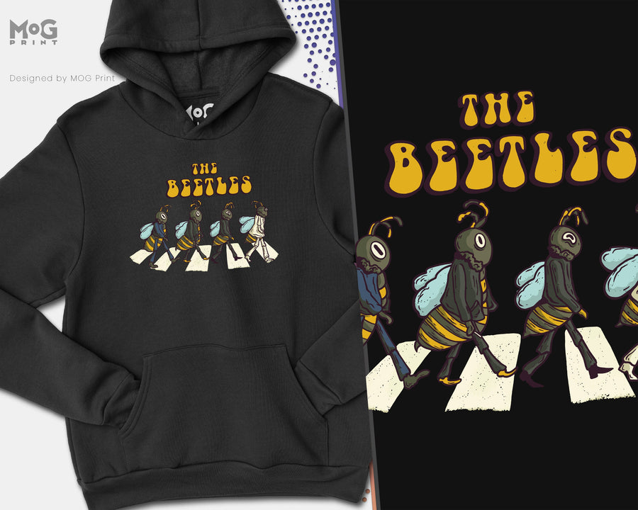 The Beetles Classic Hoodie, Parody Humor Funny Art Cartoon Jumper Beatles Fan Hoody