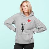 Banksy Balloon Girl Hoodie, Banksy Graffiti Art Hipster Painting Artist Cool Love Heart Artwork Graphics Gift Jumper - Unisex Gift Hoody