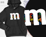 M&m halloween outfit hoodie, halloween costume, funny fancy dress halloween party, m family friends matching halloween Unisex jumper