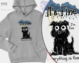 Funny Sad Dog Hoodie, I'm fine Everything Is Fine Stressed Doggy Puppy, Cute Dog Lover Pet Owner Gift, Animal Dog Gifts Men Women Jumper