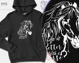 Horse lover hoodie life is better with a horse riding mount equestrian horses rider ride gift stable jumper for horseriding