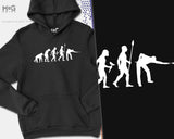 Evolution Of Pool Hoodie, Snooker Shirt, 8 Ball Pool, Pool Player Gift, Cue Sports Hooded Jumper, Unisex