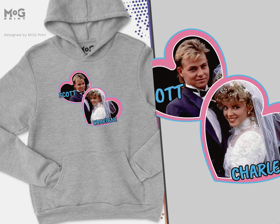 Scott and Charlene Wedding Hoodie, Funny Neighbours Inspired, Retro Vintage Rock Band 80's 90's Gift Jumper, Men Women Ladies Hoody