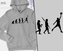Basketball Evolution Hoodie, Basketball Hoody, Basketball Gift, Basketball Coach Gift Basketball Lovers Basketball Apparel Unisex Jumper