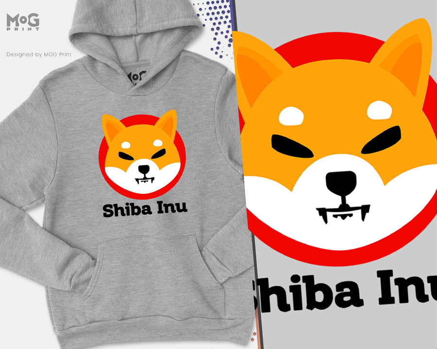 Shiba Inu Logo Hoodie Cryptocurrency SHIB Funny Dog Coin, Crypto Shiba Inu Gifts Funny Meme Crypto Investor, Unisex adult Hoody