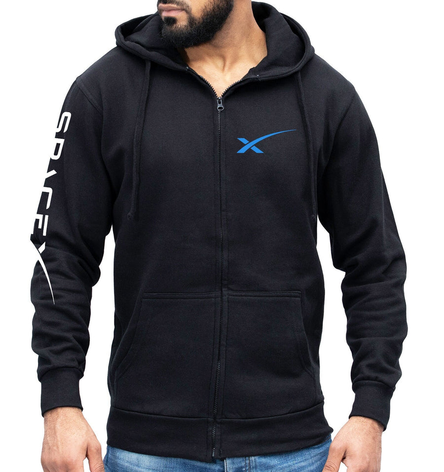 Spacex logo zip hoodie, spacex clothing, spacex jumper, astronomy gift, astrophysics, mars, elon musk, Unisex jacket sizes s-2xl