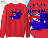 Australia Football Sweatshirt, Aussie Unisex Australia Footballer Jumper Team World Football Cup Australia National Flag Sweater Top