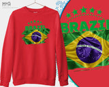 Brazil Football Jumper Copa Do Mundo Brasil Camisa WorId Football Cup Sweatshirt WorId Team Cup Brasília World Football Cup Brasil Flag