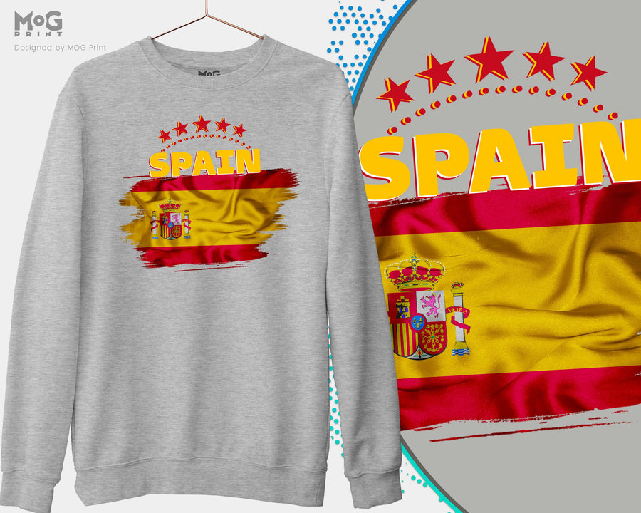 SPAIN Football Sweat Shirt, España Shirt, WorId Football Cup Spain Jumper, Spanish Flag Team Sweatshirt Football Spain World Football Cup Copa Del Mundo España