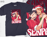 Anime Christmas Merry Senpai Anime T-shirt Christmas Kawaii Manga Otaku Santa Costume Anime Illustration Japanese Christmas Tshirt Xmas Gift