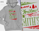 Personalised Christmas Hooded Sweat Shirt Group Matching Family Christmas Snowflake Xmas Trees Jumper Christmas Reunion Gift Top Hoodie