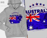 Australia Football Hoodie, Aussie Unisex Australia Footballer Jumper Team World Football Cup Australia National Flag Hoody Top