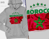 Morocco Football Hoodie كرة القدم قميص كأس العالم المغرب Morocco Football Games World Team Cup Morrocco Flag World Football Cup Hoody