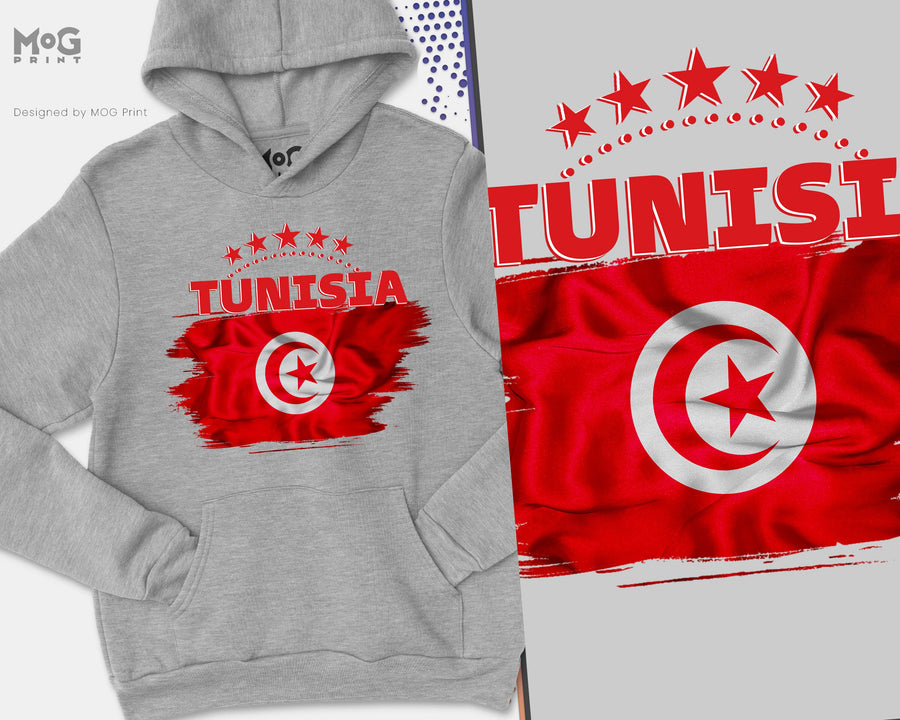 Tunisia Football Hoodie تي شيرت كأس العالم التونسي Tunisia Football Games World Team Cup Tunisia Flag World National Football Hoody