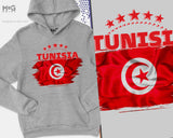 Tunisia Football Hoodie تي شيرت كأس العالم التونسي Tunisia Football Games World Team Cup Tunisia Flag World National Football Hoody