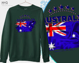 Australia Football Sweatshirt, Aussie Unisex Australia Footballer Jumper Team World Football Cup Australia National Flag Sweater Top