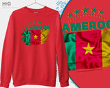 Cameroon Flag Sweat Shirt, Cameroon Football Jumper World Team Cup Cameroon World Football Cup National Sweater Shirt