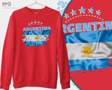 ARGENTINA FLAG Jumper Argentina Shirt Football WorId Argentina National Football Cup Argentina Team Cup Argentina Flag Souvenir Sweatshirt