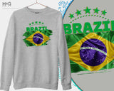 Brazil Football Jumper Copa Do Mundo Brasil Camisa WorId Football Cup Sweatshirt WorId Team Cup Brasília World Football Cup Brasil Flag