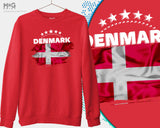 Denmark Football Sweat Shirt Danmark Fodbold Skjorte WorId Cup Danish Jumper Denmark WorId Football Danmarks Verdensmesterskab Fodbold Top