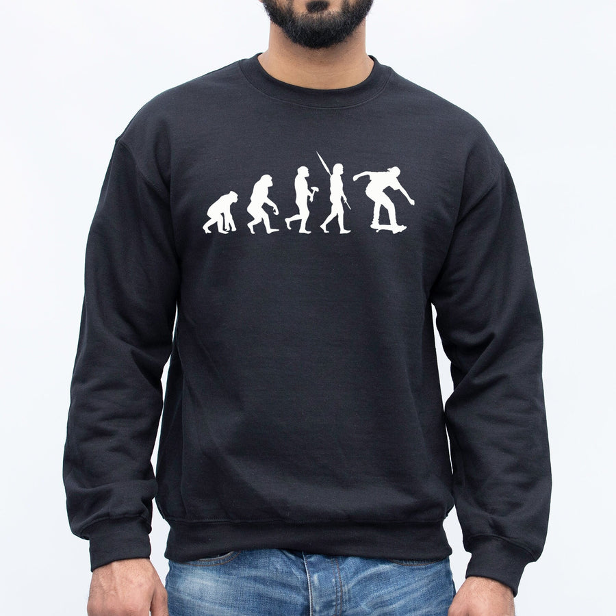 Skateboarding Evolution Sweatshirt, Skateboarders Jumper Gift, Skateboard Apparel, Skateboarding Sweater Funny Skateboarding Gift For him