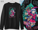 Christmas Womens Anime Jumper Girls Anime Otaku Cosplay Gift Sweater for Just a Girl Who Loves Anime and Kawaii Anime Girl Japan Girl Xmas