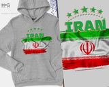 Iran Football Team Sweat Hoodie, Unisex Iran Football Jumper World Team Cup Iran World Football Cup Iran National Hoody Gift Iranian