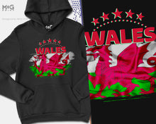 Wales Football Hoodie, Flag Cymru Welsh Flag Jumper Welsh Football Wales Flag World Football Cup Welsh Football Kit Unisex Hoody