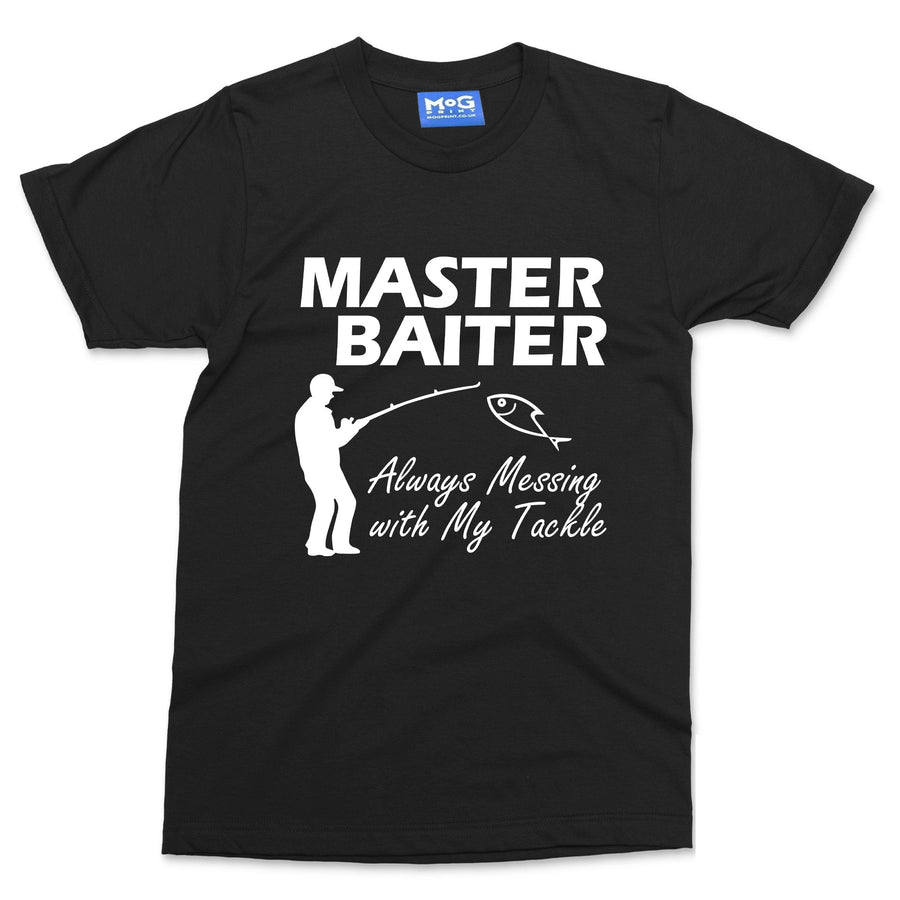 Master Baiter Fishing T-shirt Funny Fisherman Joke Dad Grandad Gift Fish Angler