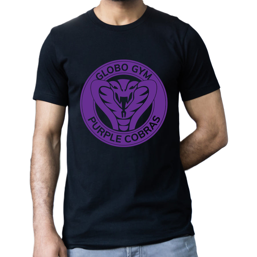 Globo Gym T-shirt Dodgeball Purple Cobras Retro 80s Movie Tv Gift Workout Top