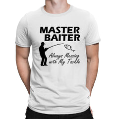 Master Baiter Fishing T-shirt Funny Fisherman Joke Dad Grandad