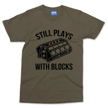 Still Play With Blocks T-shirt Funny Mechanics Mechanical Engineer Worker Tee