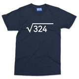 18th Birthday T-shirt Funny Maths Square Root 18 Years Old Celebration Gift Tee